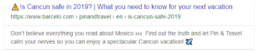 first meta tag for is Cancun safe blog post