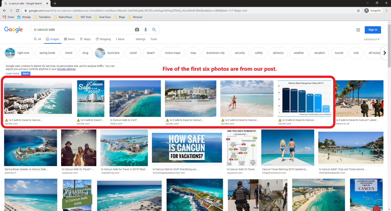image results for "is Cancun safe" Google search
