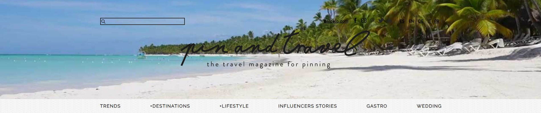 Pin and Travel blog main page